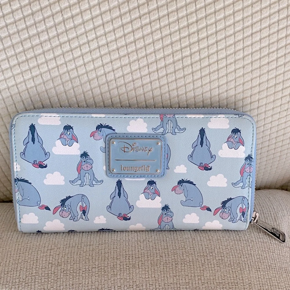 Disney Loungefly Eeyore Wallet Hard Tag Silver hardware - Picture 5 of 8